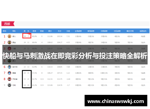 快船与马刺激战在即竞彩分析与投注策略全解析
