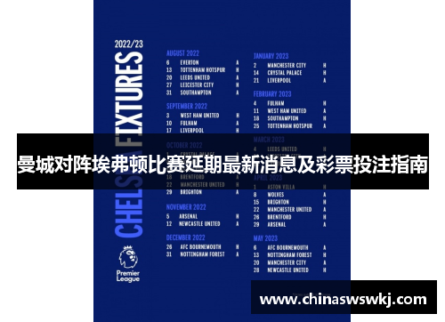 曼城对阵埃弗顿比赛延期最新消息及彩票投注指南